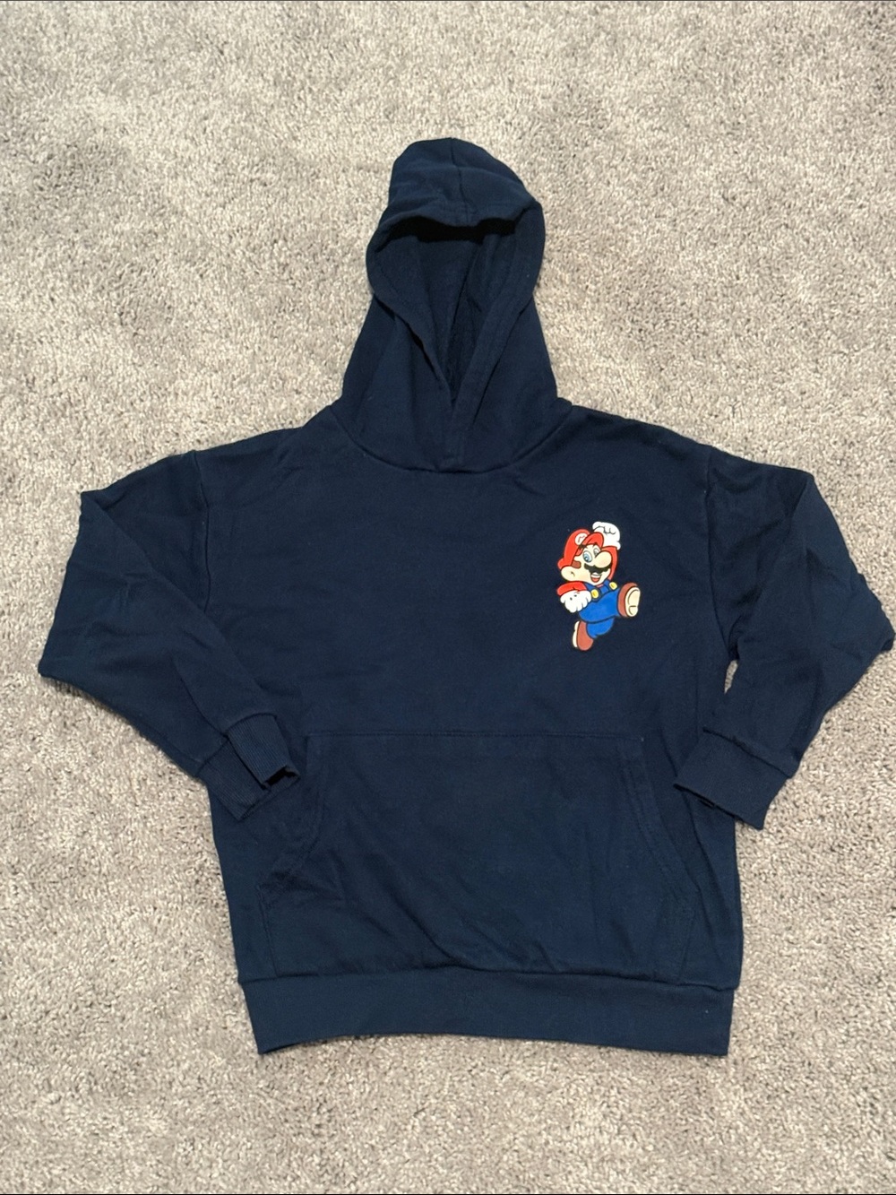 Kids Navy Super Mario Graphic Hoodie